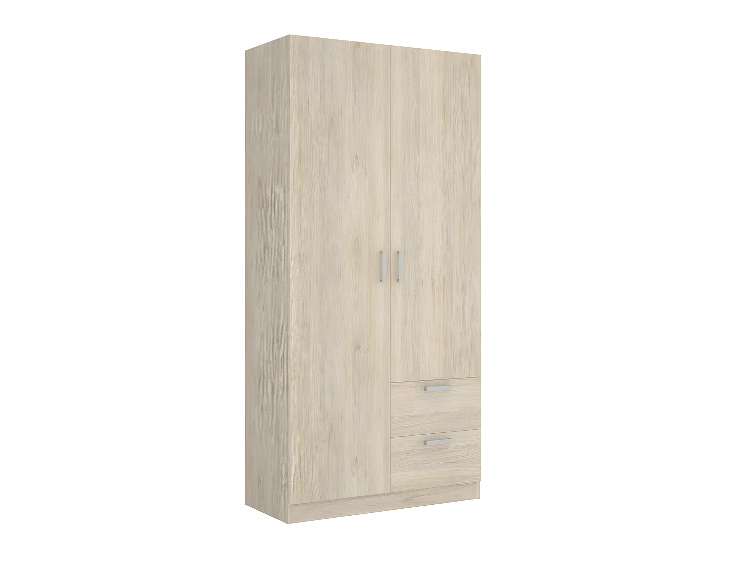 Armoire placard meuble de rangement coloris naturel - Longueur 100 x Profondeur 52 x Hauteur 215 cm