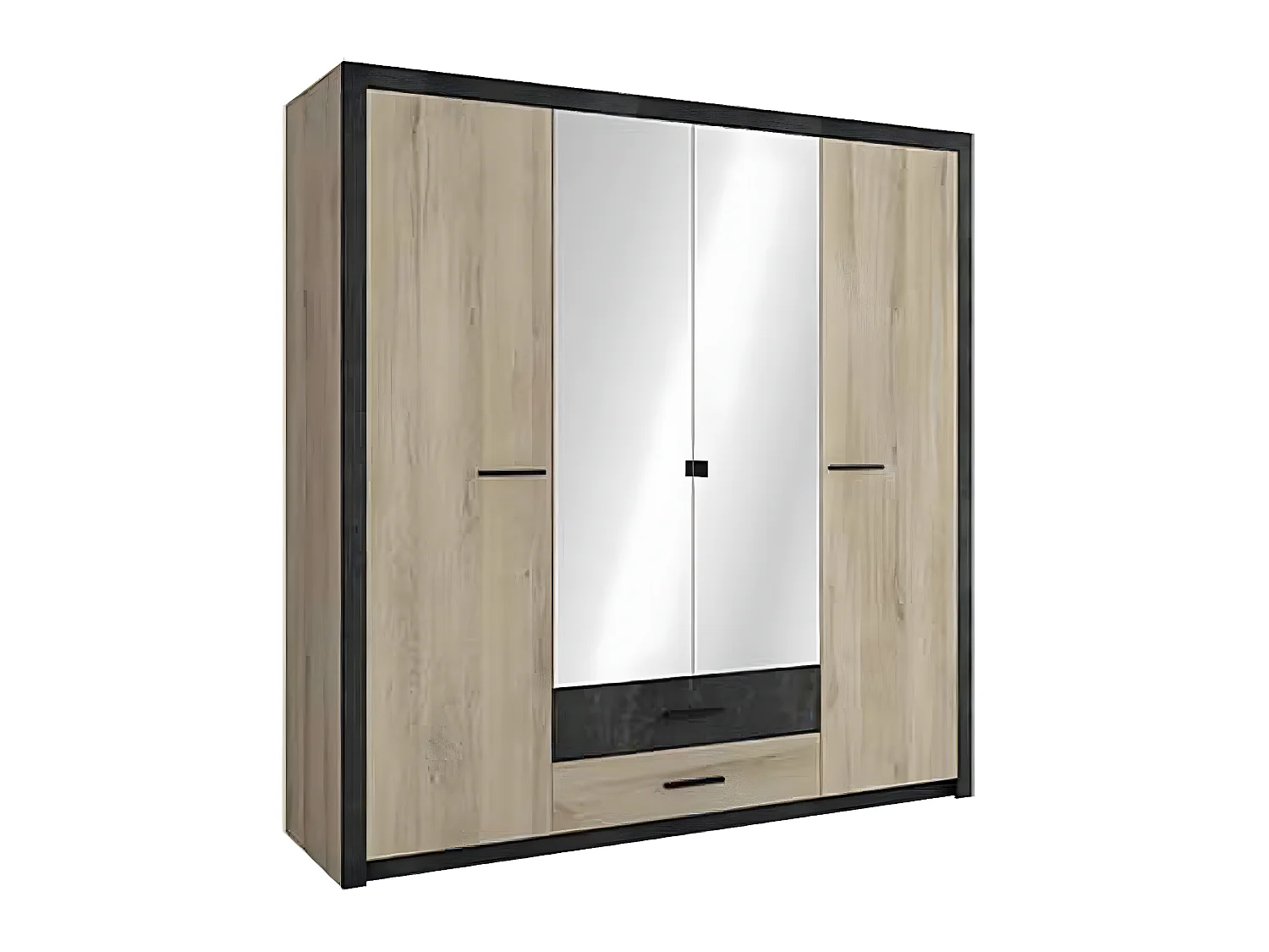 Armoire en panneaux de particules, chêne kronberg/sidewalk - Dim : 198 x 203,1 x 56,6 cm