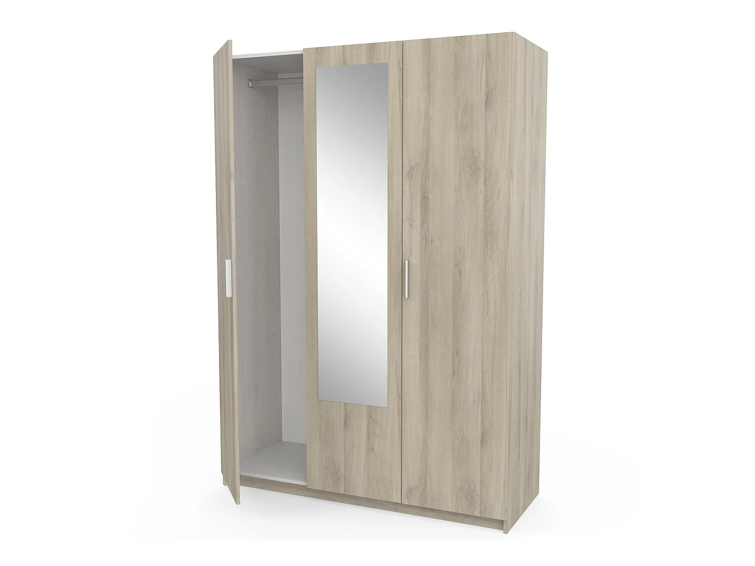 Armoire de 3 portes coloris chêne kronberg - longueur 133 x profondeur 51 x hauteur 191 cm