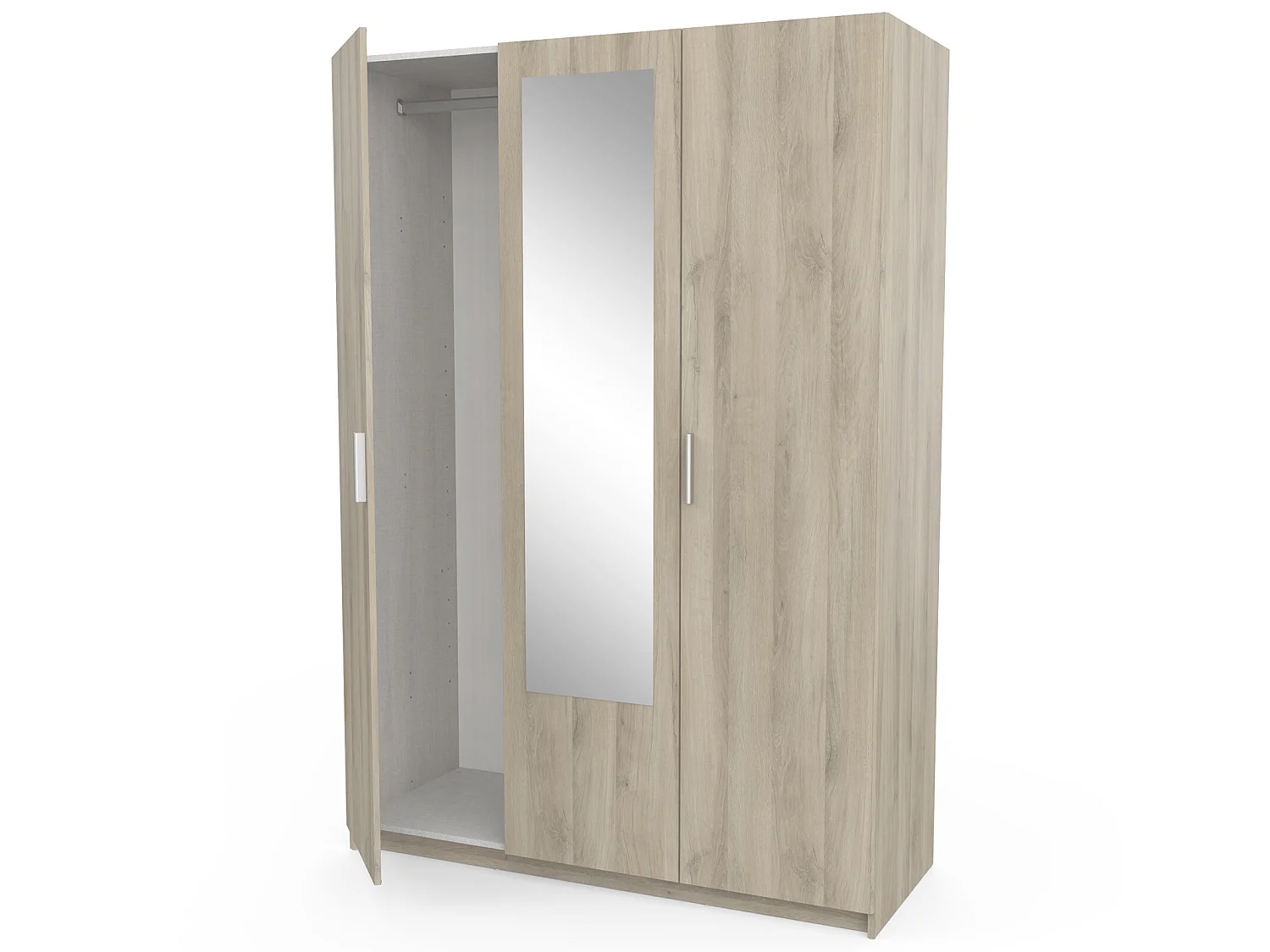 Armoire de 3 portes coloris chêne kronberg - longueur 133 x profondeur 51 x hauteur 191 cm