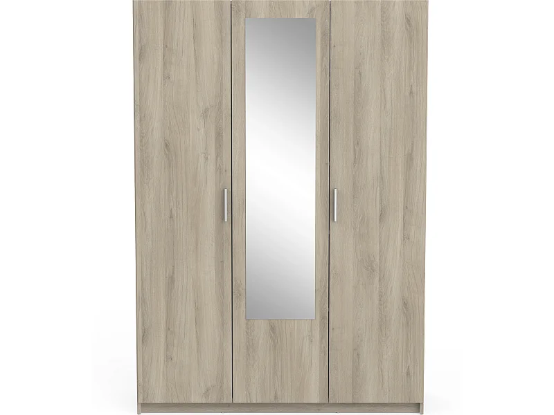 Armoire de 3 portes coloris chêne kronberg - longueur 133 x profondeur 51 x hauteur 191 cm