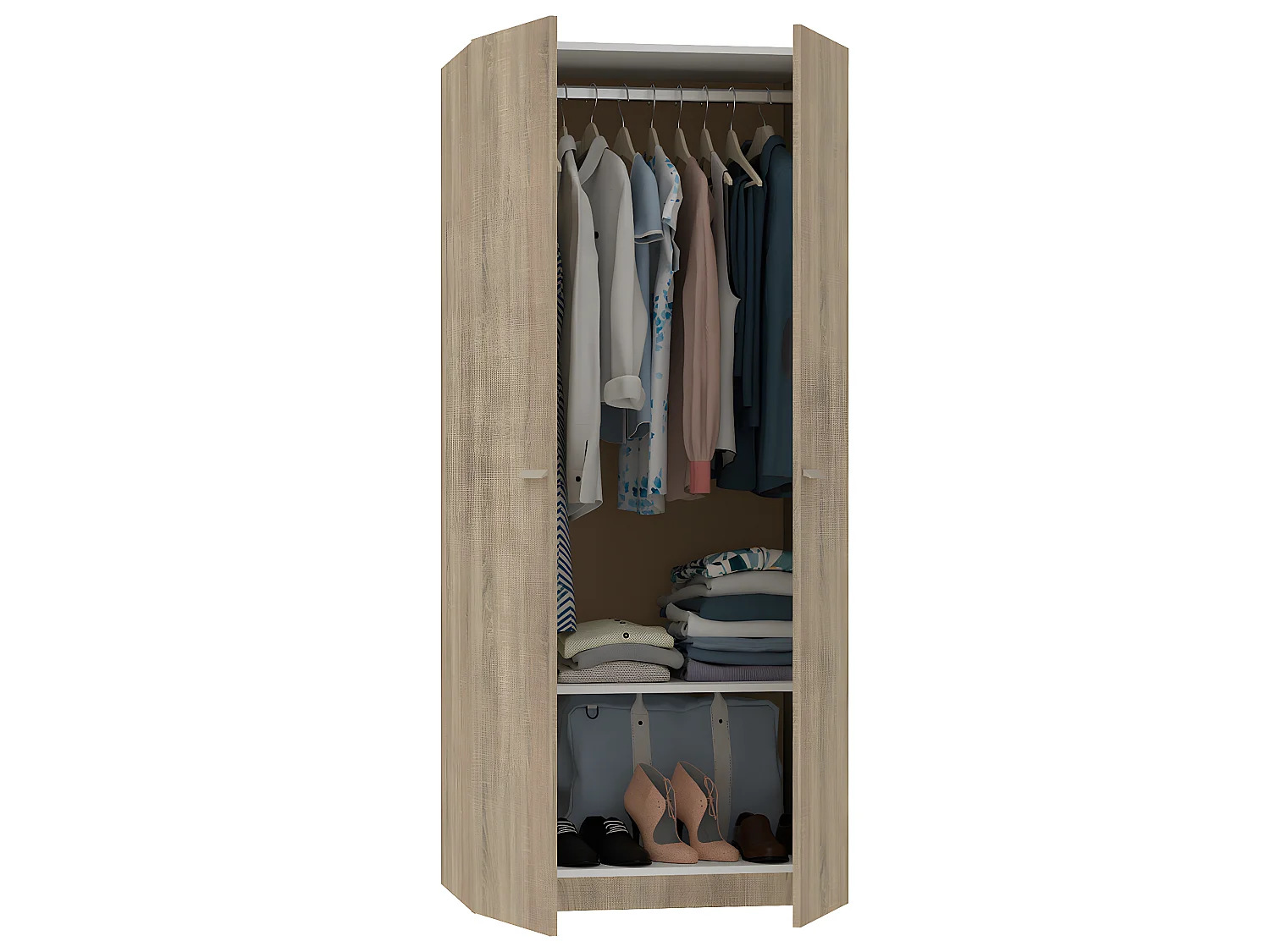 Armoire placard / meuble de rangement coloris cambrian - Hauteur 180 x Longueur 79 x Profondeur 52 cm