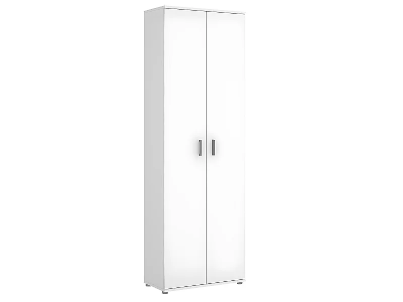 Armoire de rangement 2 portes coloris blanc -Longueur 61 x Profondeur 35 x Hauteur 190 cm