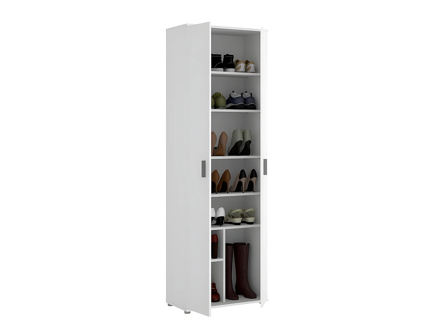 Armoire de rangement 2 portes coloris blanc -Longueur 61 x Profondeur 35 x Hauteur 190 cm