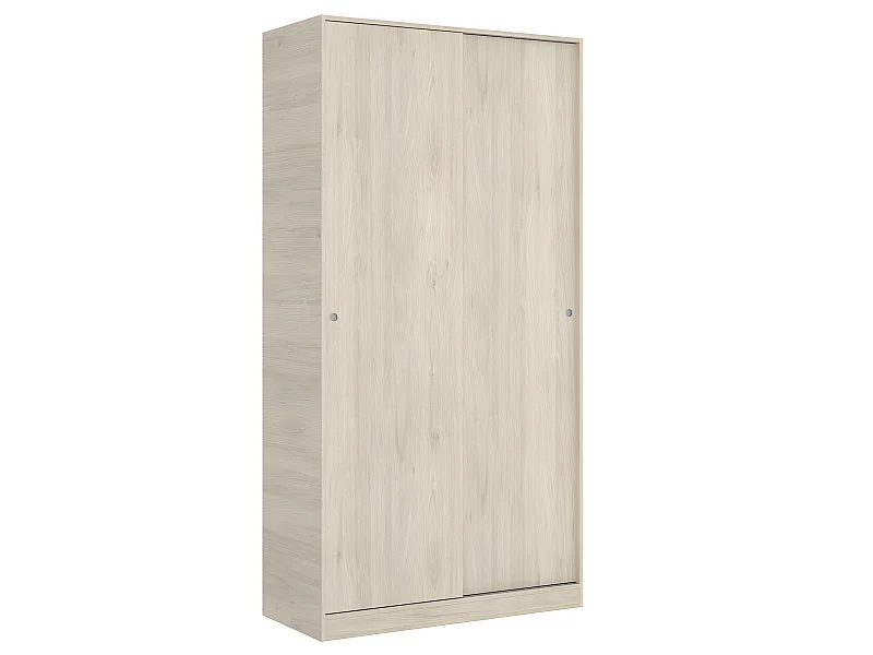 Armoire à portes coulissantes coloris naturel - Longueur 100 x Profondeur 50 x Hauteur 204 cm