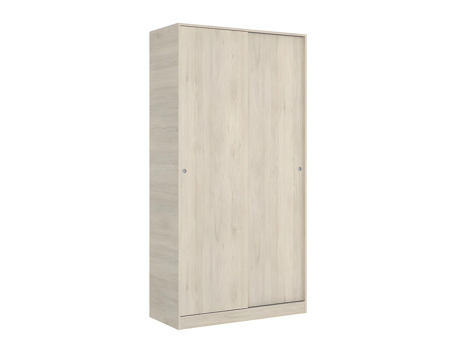 Armoire à portes coulissantes coloris naturel - Longueur 100 x Profondeur 50 x Hauteur 204 cm