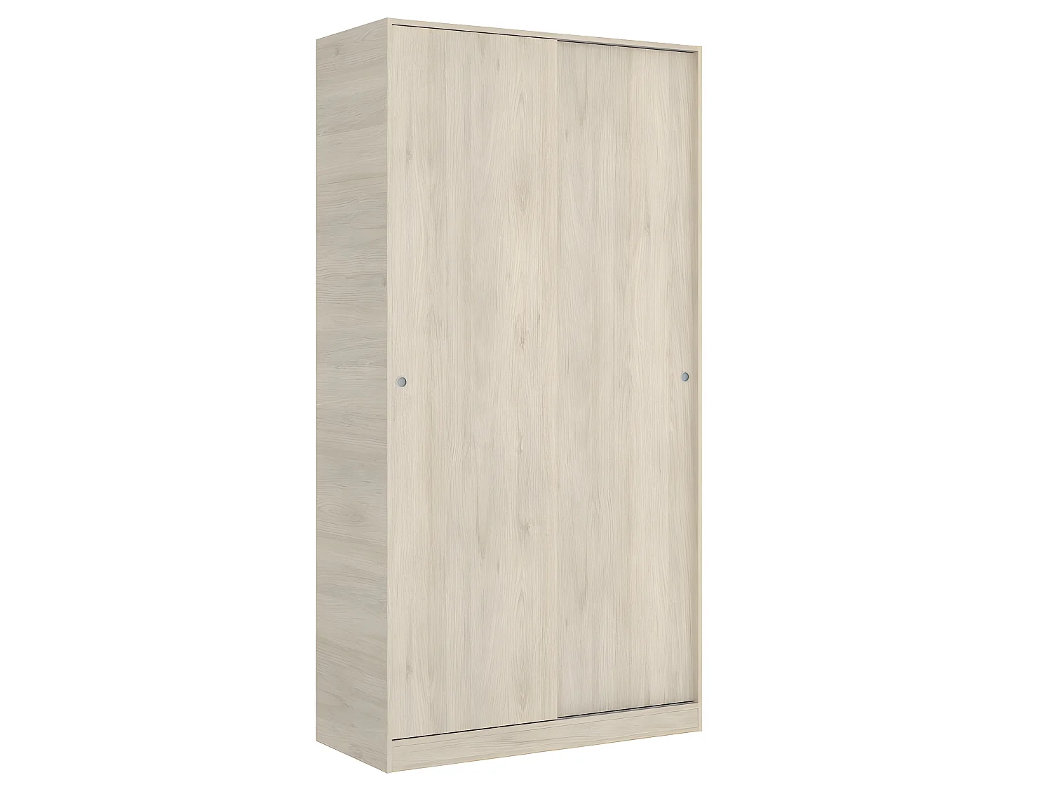 Armoire à portes coulissantes coloris naturel - Longueur 100 x Profondeur 50 x Hauteur 204 cm