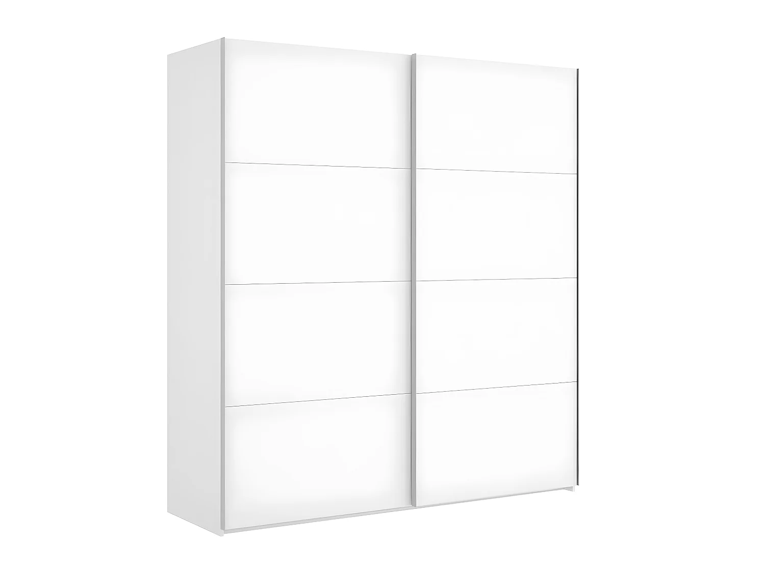 Armoire à portes coulissantes coloris blanc brillant - Longueur 180 x Profondeur 65 x Hauteur 204 cm
