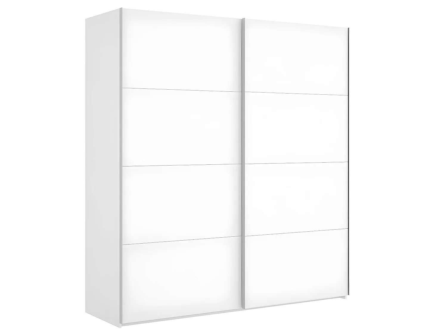 Armoire à portes coulissantes coloris blanc brillant - Longueur 180 x Profondeur 65 x Hauteur 204 cm