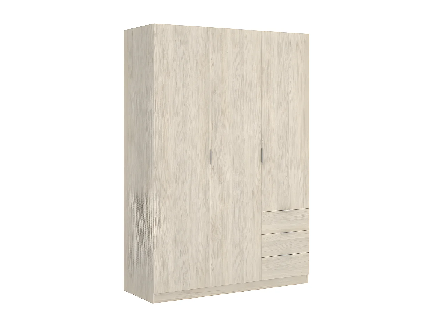 Armoire placard meuble de rangement coloris naturel - Longueur 121 x Profondeur 52 x Hauteur 184 cm