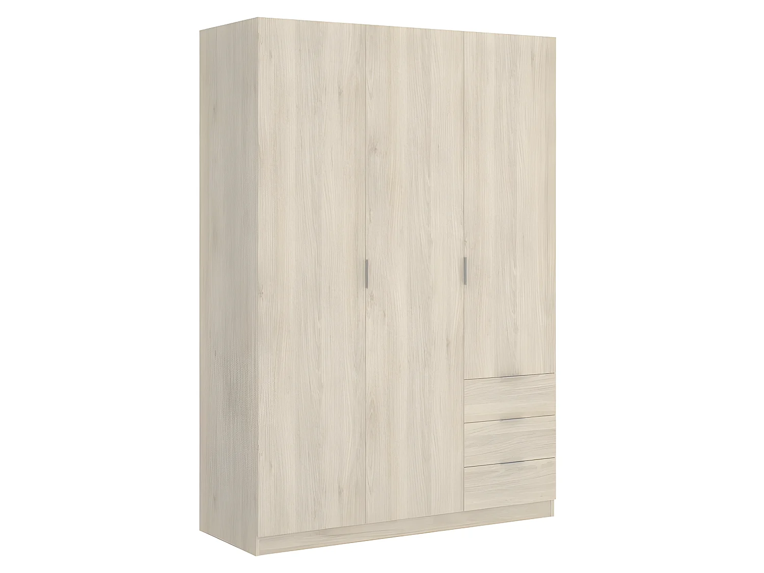 Armoire placard meuble de rangement coloris naturel - Longueur 121 x Profondeur 52 x Hauteur 184 cm