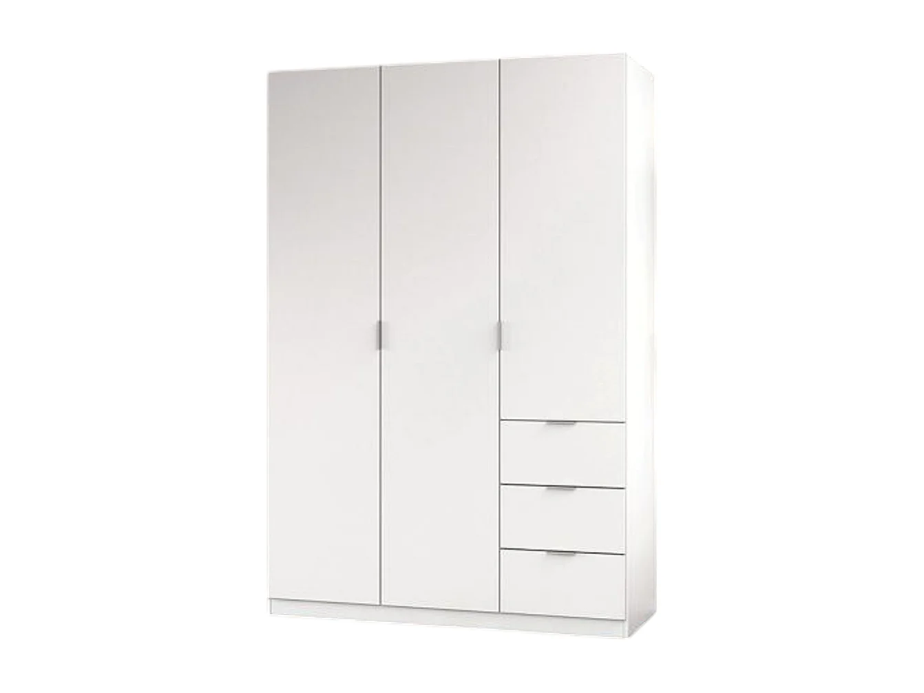 Armoire avec 3 portes coloris blanc - 200 x 135 x 52 cm