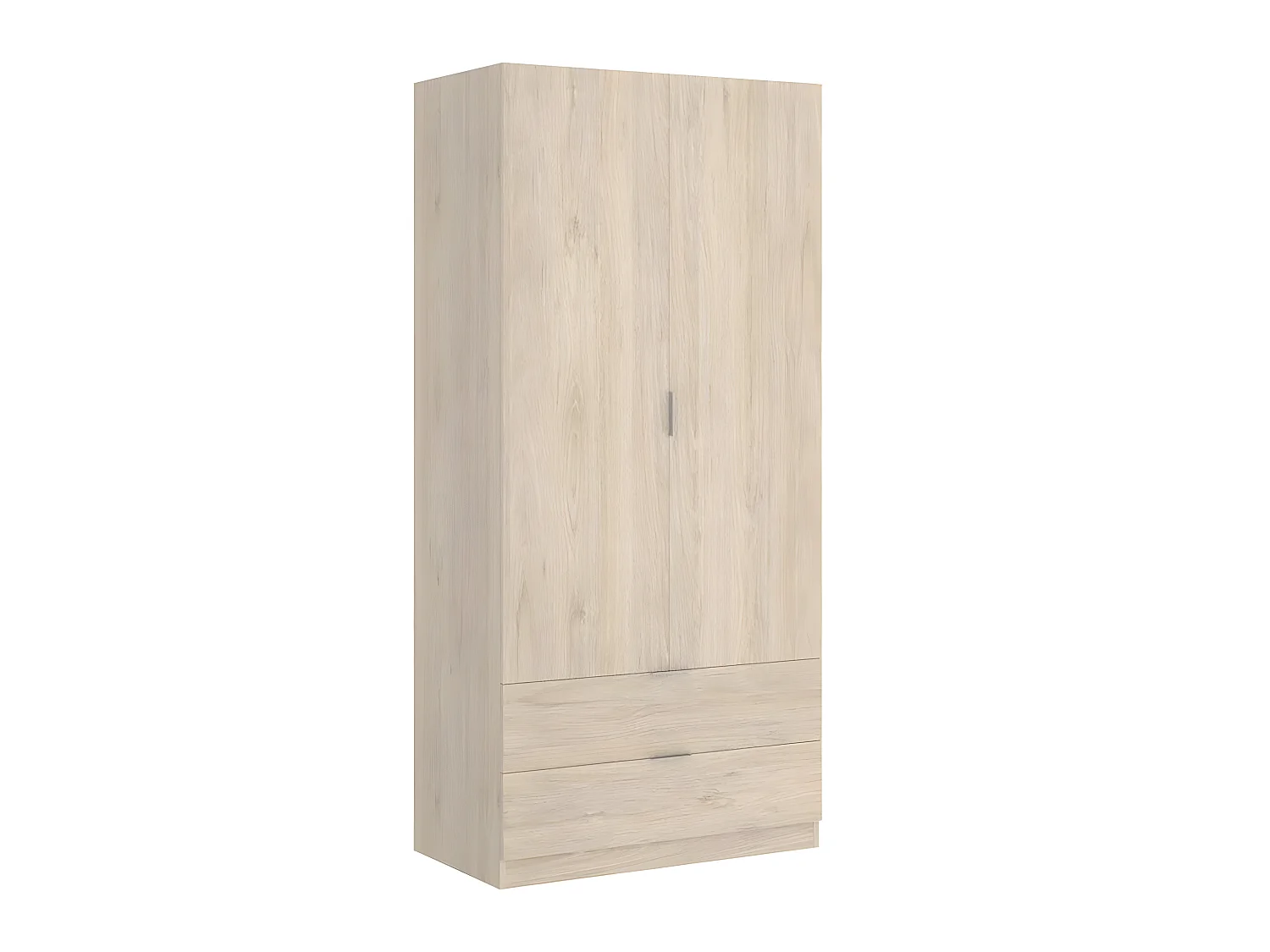 Armoire placard meuble de rangement coloris naturel - Longueur 81 x Hauteur 184 x Profondeur 52 cm