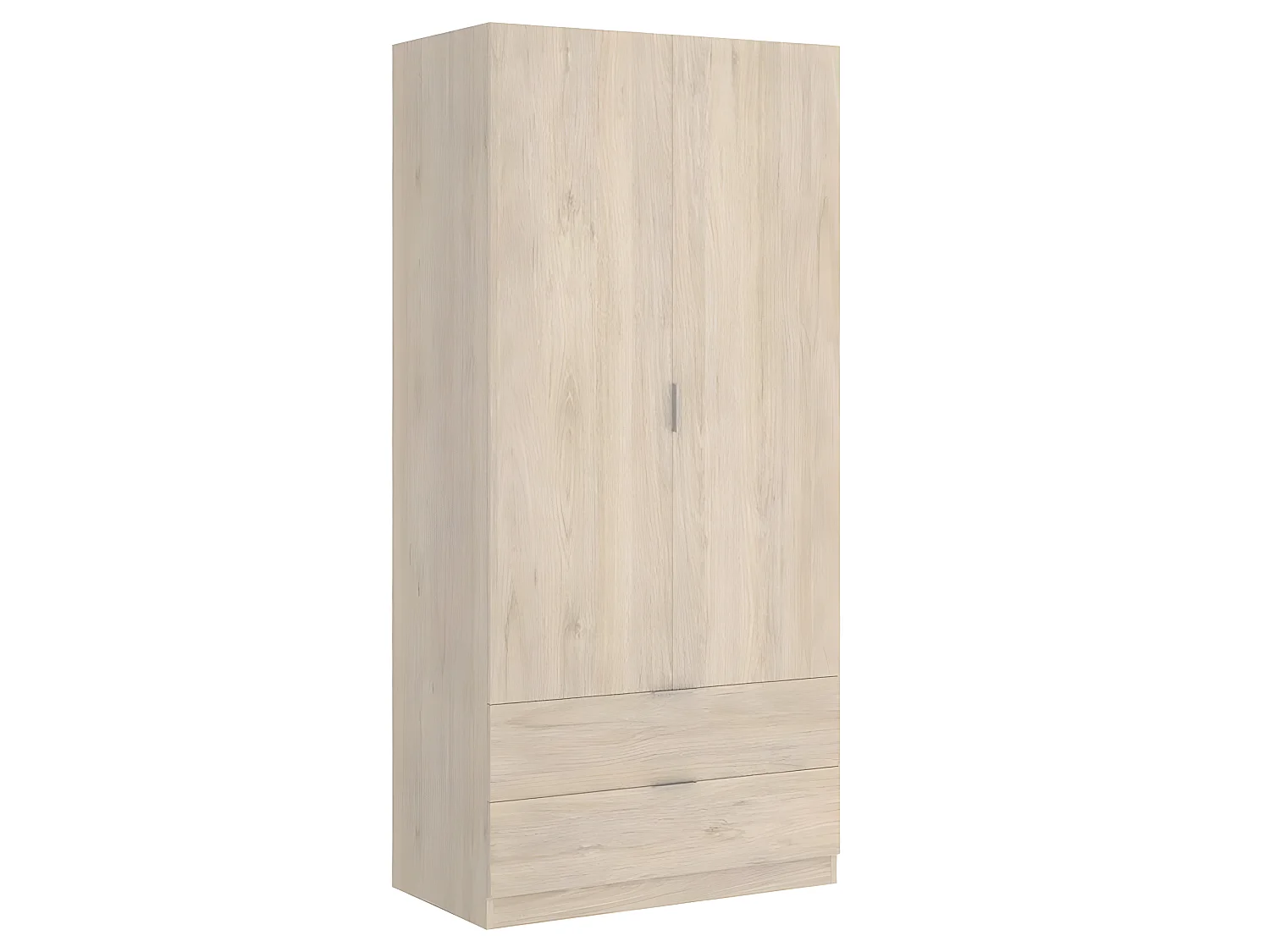 Armoire placard meuble de rangement coloris naturel - Longueur 81 x Hauteur 184 x Profondeur 52 cm