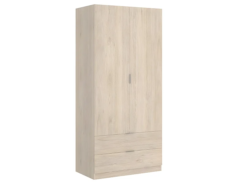 Armoire placard meuble de rangement coloris naturel - Longueur 81 x Hauteur 184 x Profondeur 52 cm