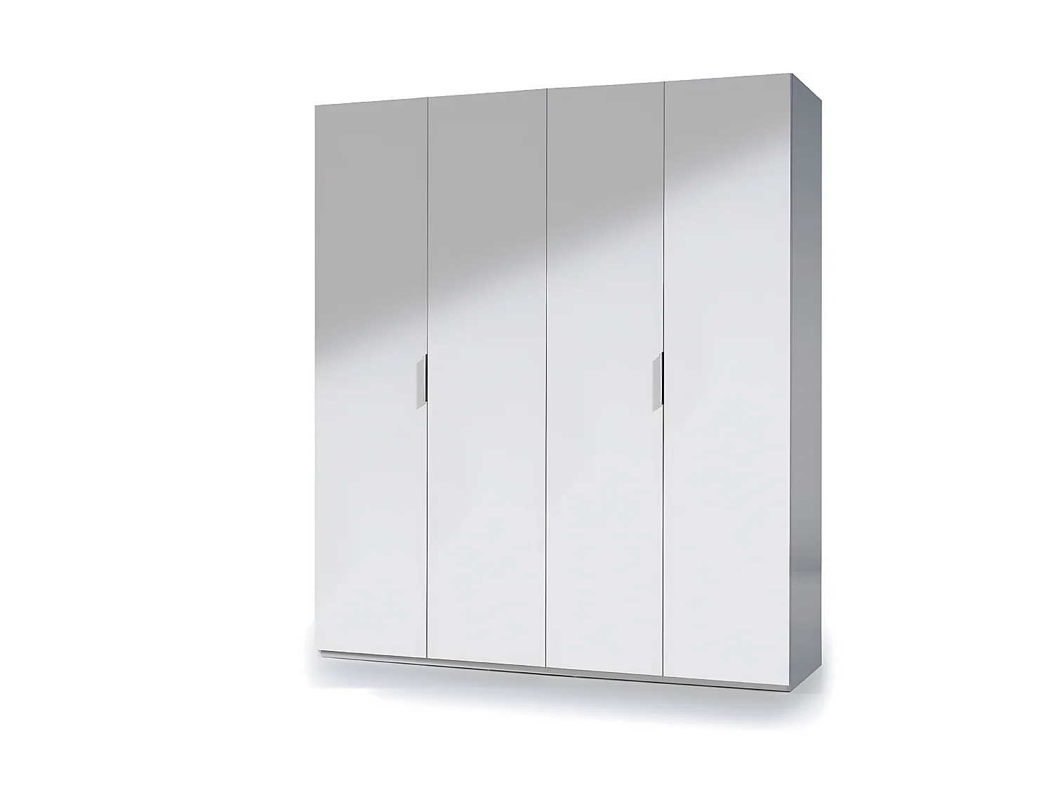 Armoire avec 4 portes coloris blanc en bois - Dim : H200 x L180 x P52 cm