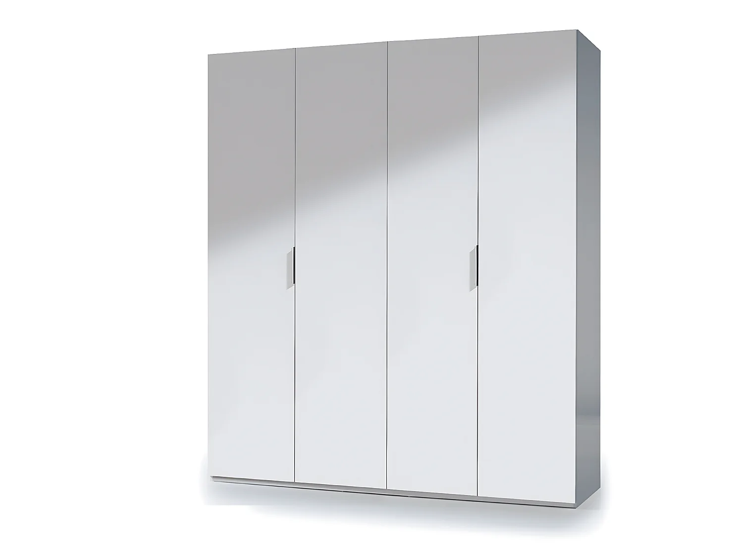 Armoire avec 4 portes coloris blanc en bois - Dim : H200 x L180 x P52 cm