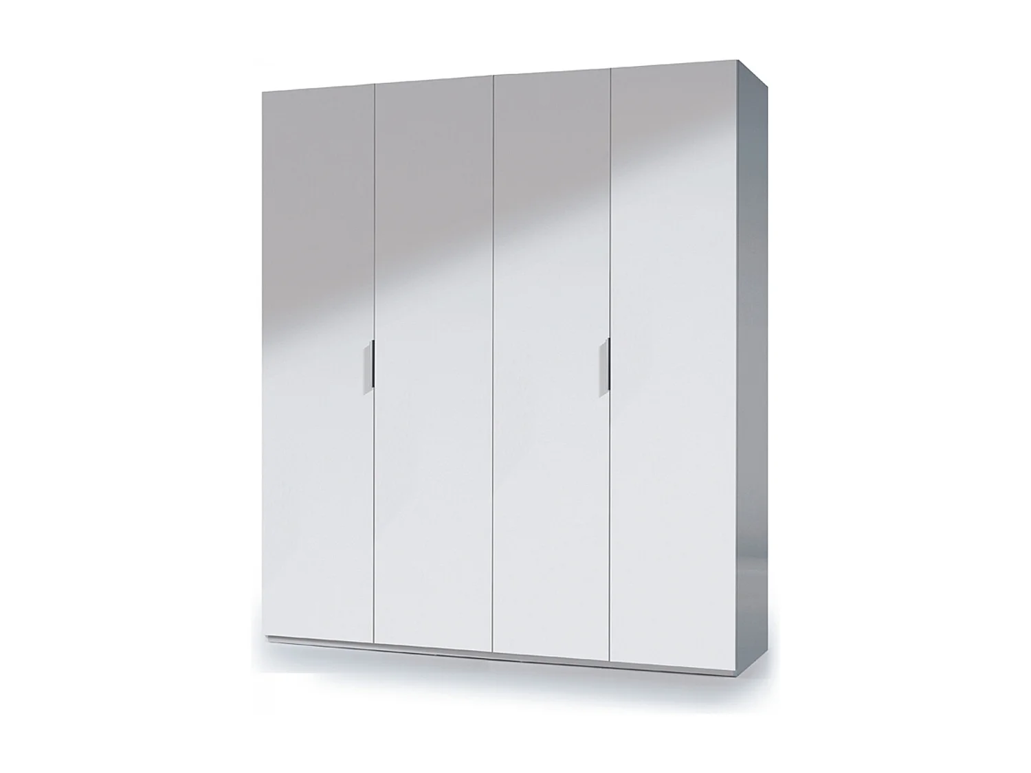 Armoire avec 4 portes coloris blanc en bois - Dim : H200 x L180 x P52 cm