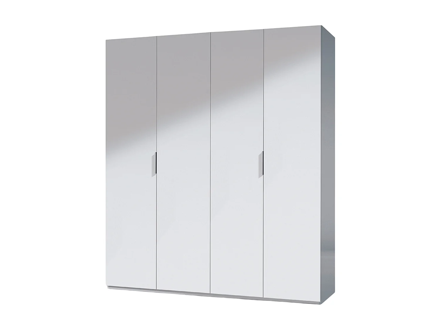 Armoire avec 4 portes coloris blanc en bois - Dim : H200 x L180 x P52 cm