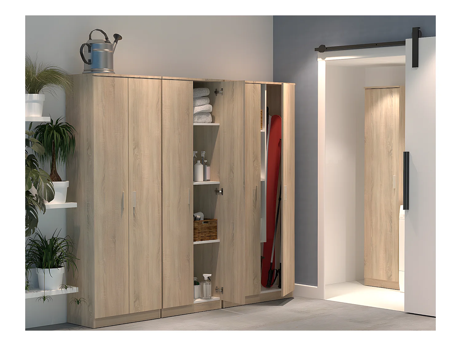 Armoire / meuble de rangement coloris Cambrian - Hauteur 180 x Longueur 80 x Profondeur 35 cm