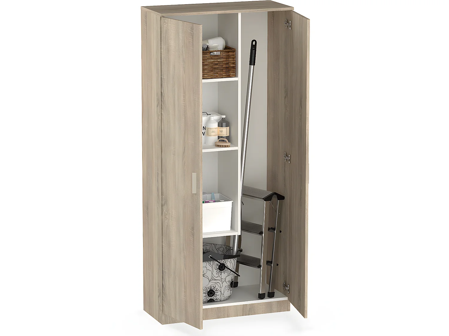 Armoire / meuble de rangement coloris Cambrian - Hauteur 180 x Longueur 80 x Profondeur 35 cm