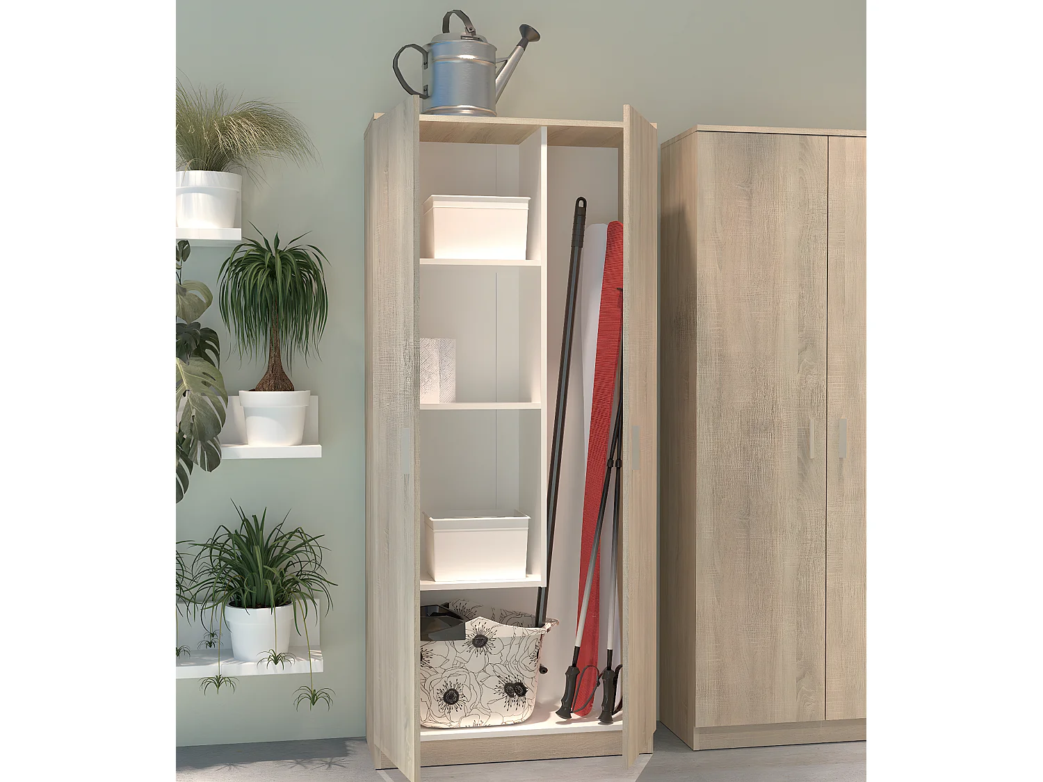 Armoire / meuble de rangement coloris Cambrian - Hauteur 180 x Longueur 80 x Profondeur 35 cm