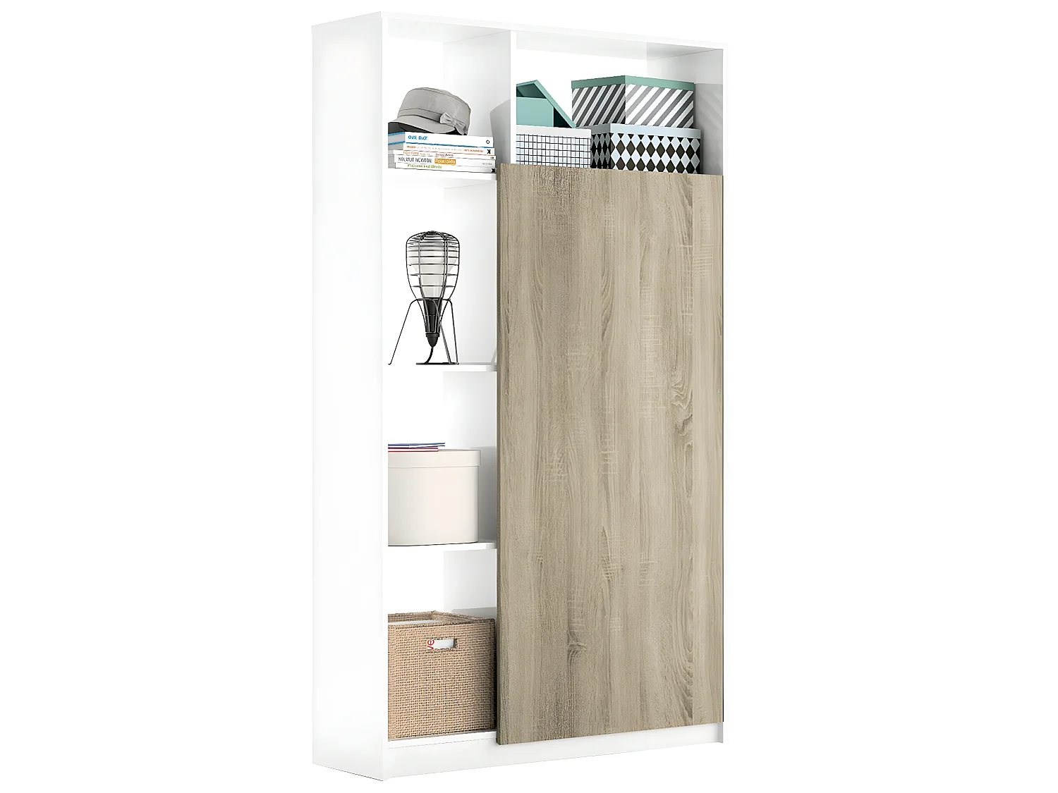 Armoire / meuble de rangement coloris blanc brillant / cambrian - Hauteur 180 x Longueur 100 x Profondeur 35 cm