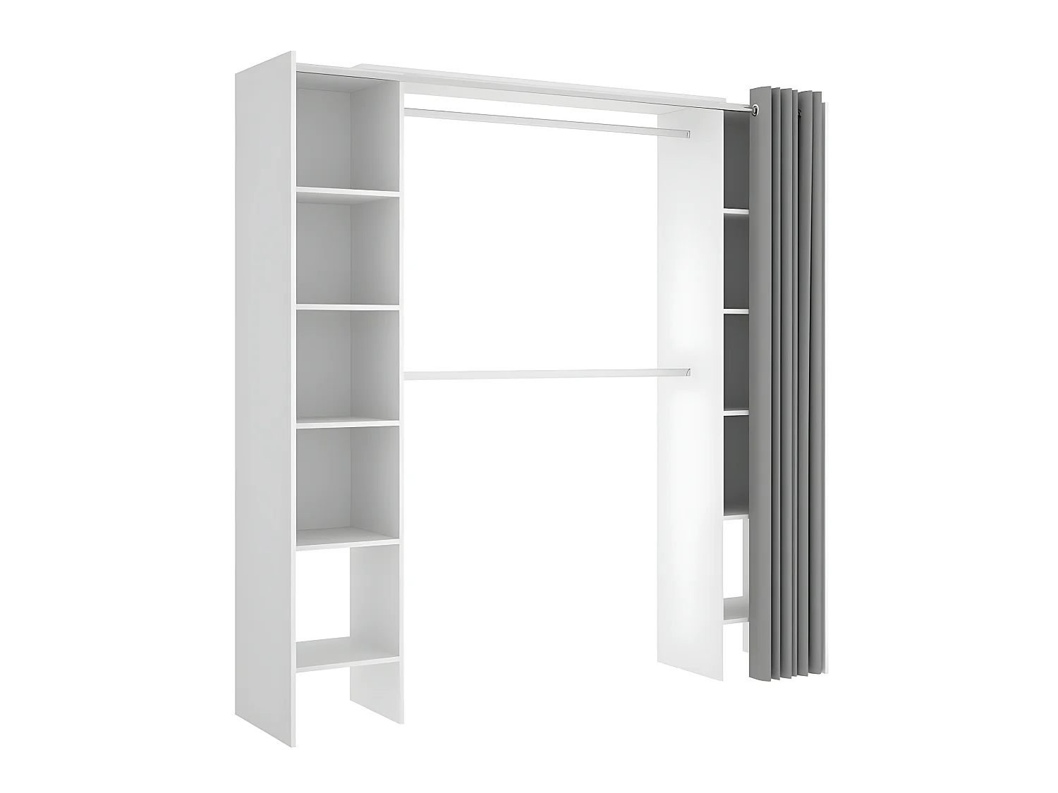 Armoire placard extensible coloris blanc - Longueur 110-180 x Hauteur 205 x Profondeur 50 cm