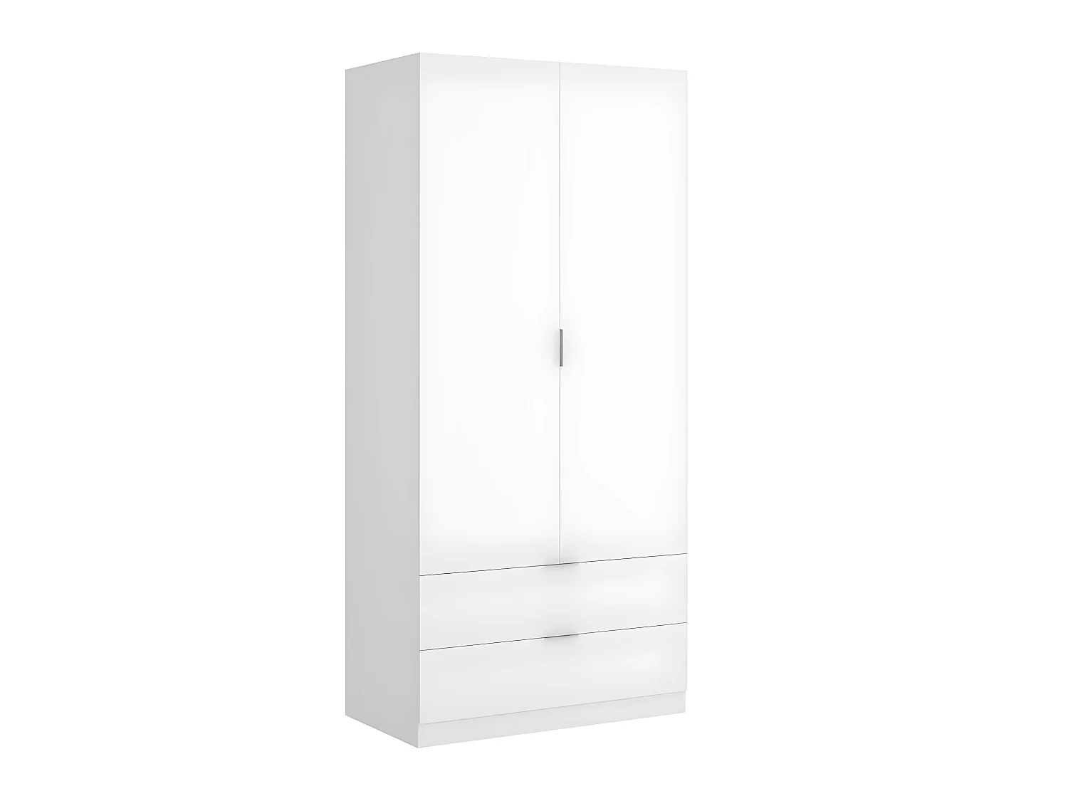 Armoire placard meuble de rangement coloris blanc - Longueur 81 x Hauteur 184 x Profondeur 52 cm