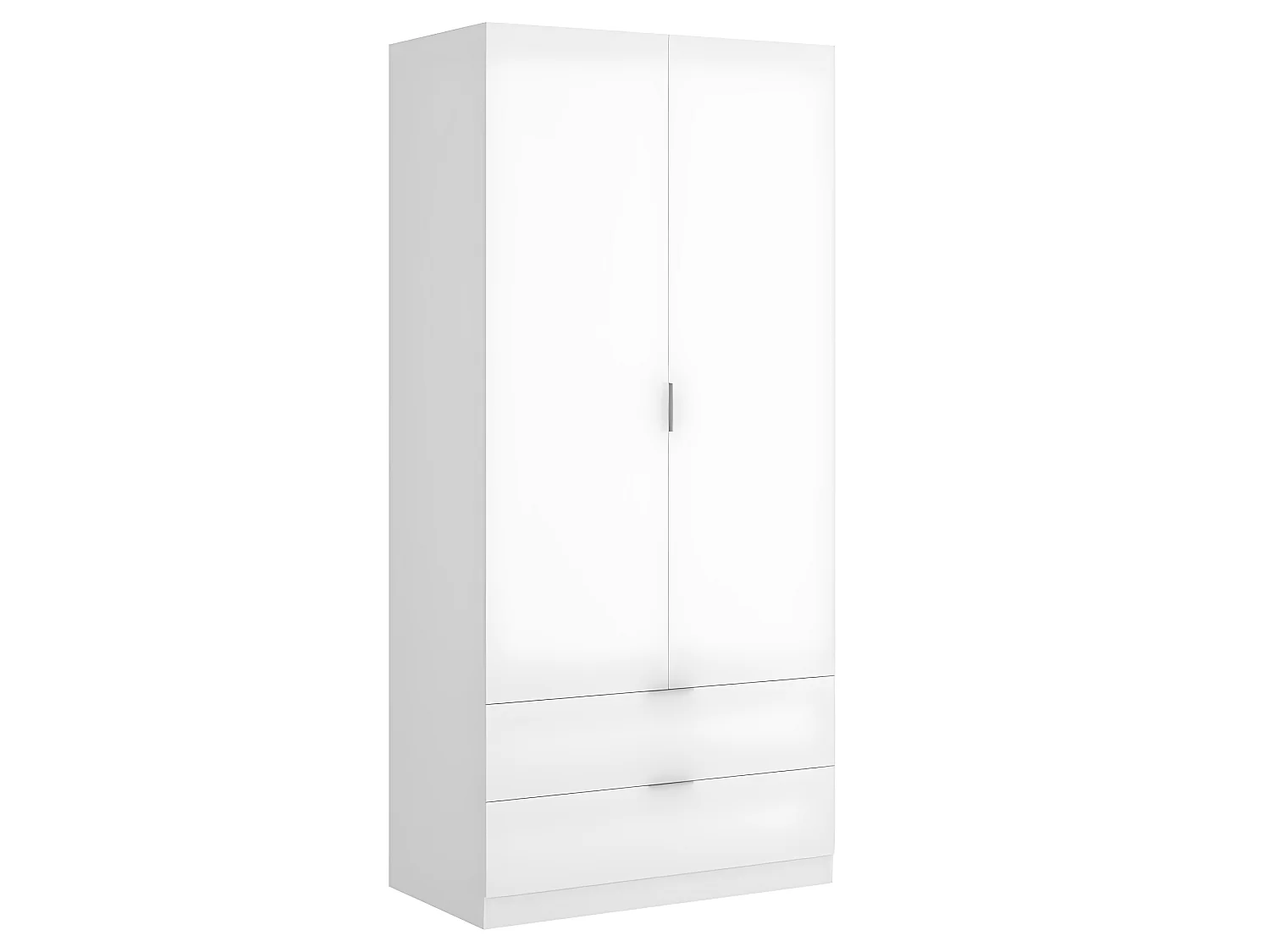 Armoire placard meuble de rangement coloris blanc - Longueur 81 x Hauteur 184 x Profondeur 52 cm