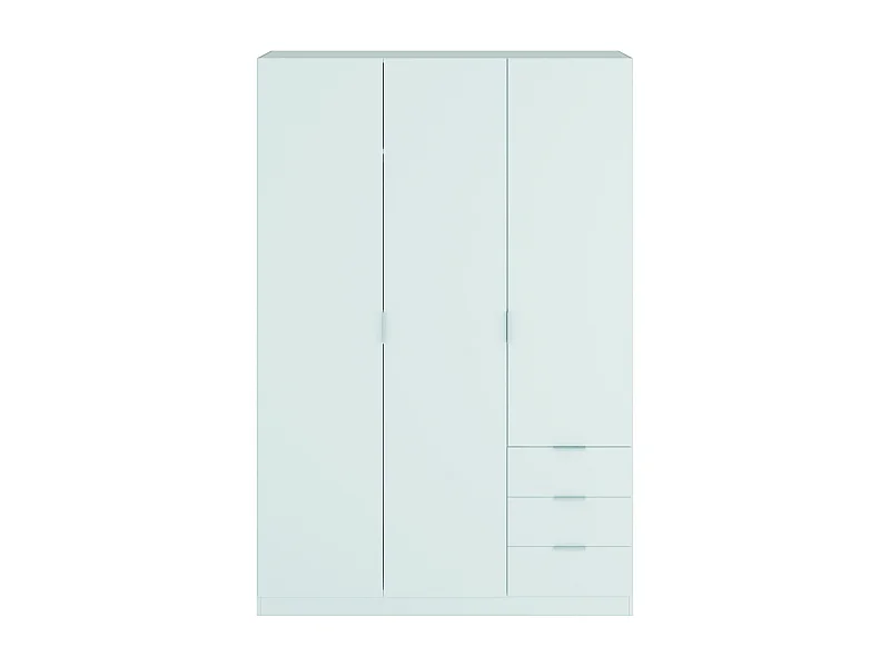 Armoire avec 3 portes et 3 tiroirs coloris Blanc en mélamine - Dim: 180 x 121 x 52 cm