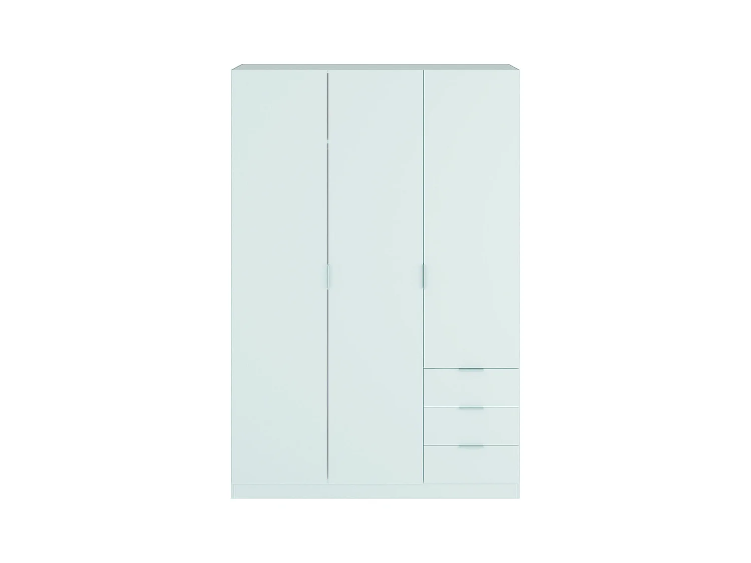 Armoire avec 3 portes et 3 tiroirs coloris Blanc en mélamine - Dim: 180 x 121 x 52 cm