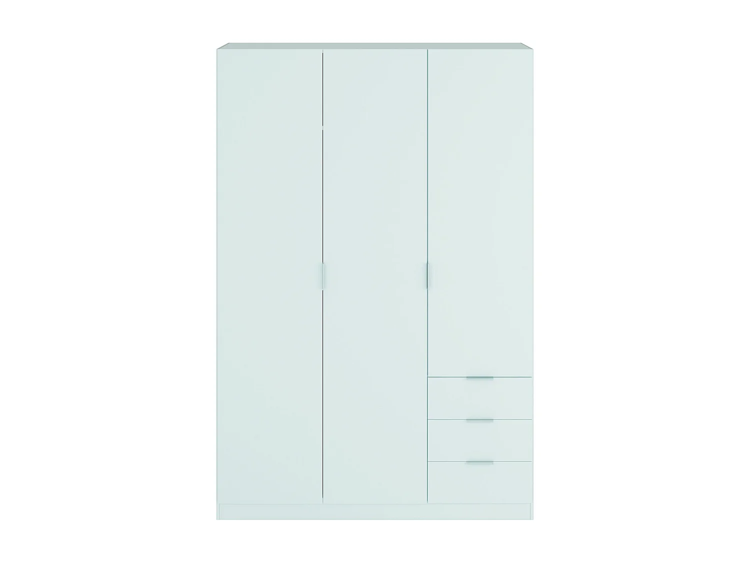 Armoire avec 3 portes et 3 tiroirs coloris Blanc en mélamine - Dim: 180 x 121 x 52 cm