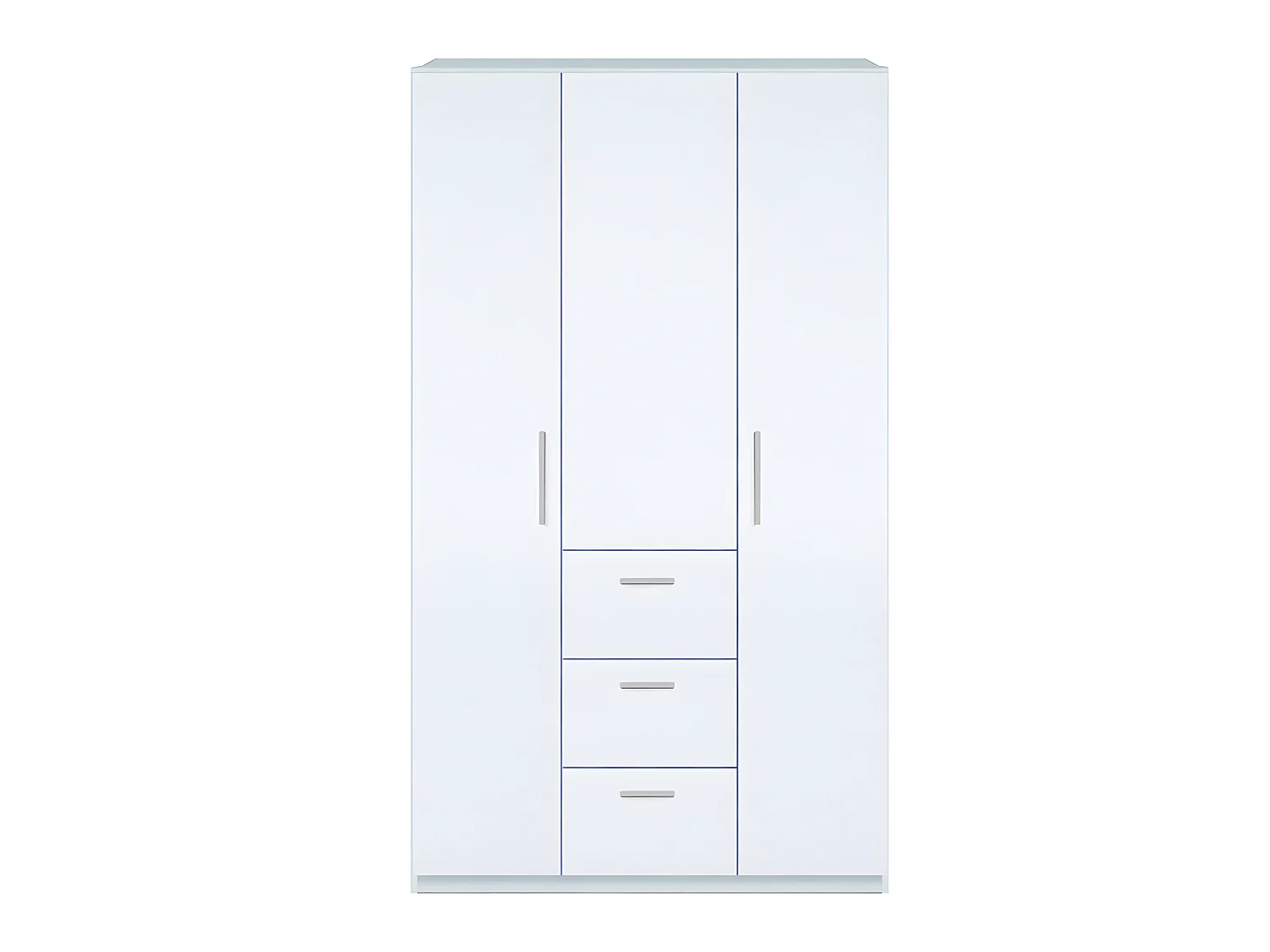 Armoire avec 3 portes coloris Blanc en mélamine - Dim : 203 x 117 x 52 cm
