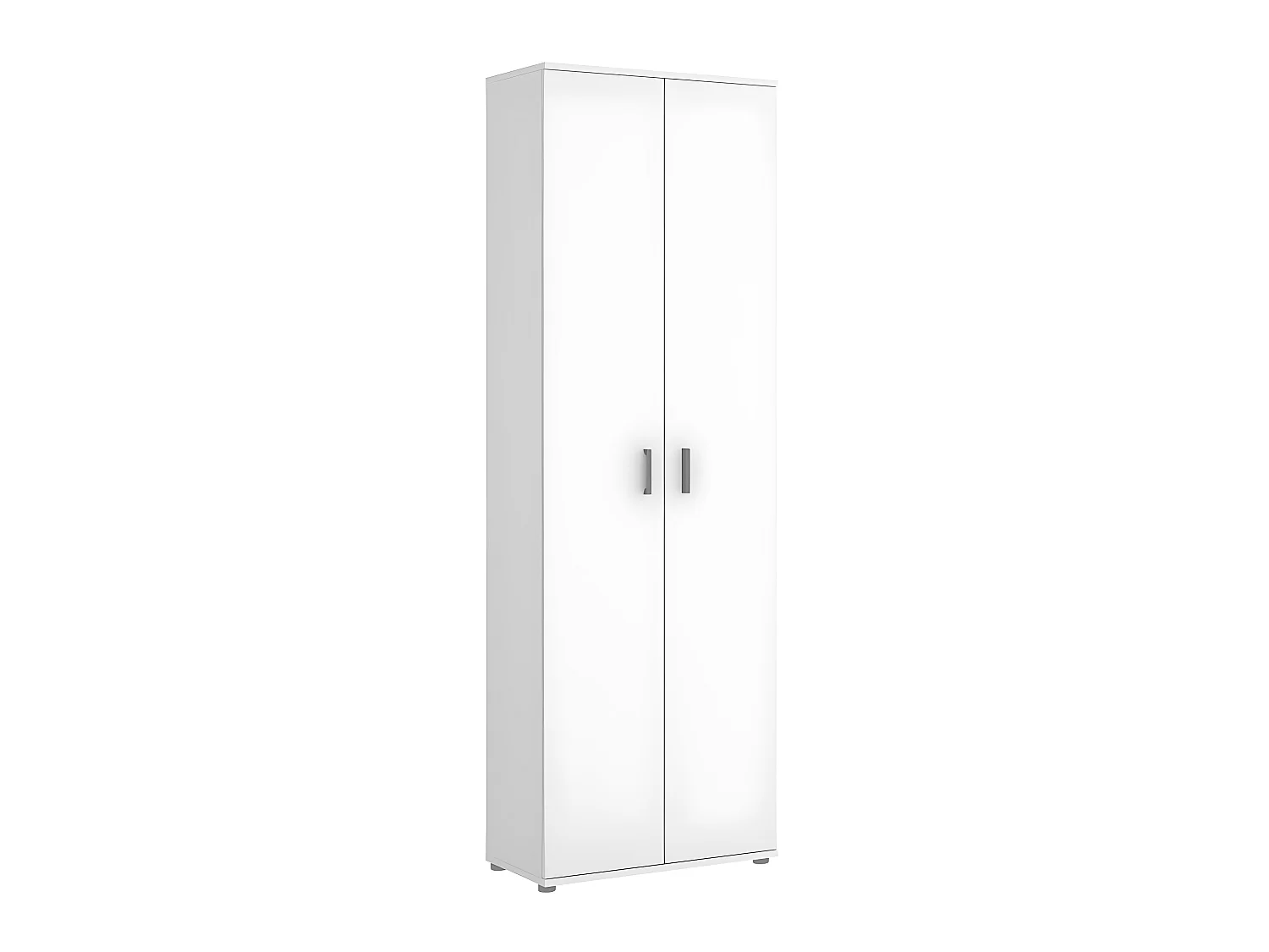 Armoire de rangement 2 portes coloris blanc - Longueur 61 x Profondeur 35 x Hauteur 190 cm