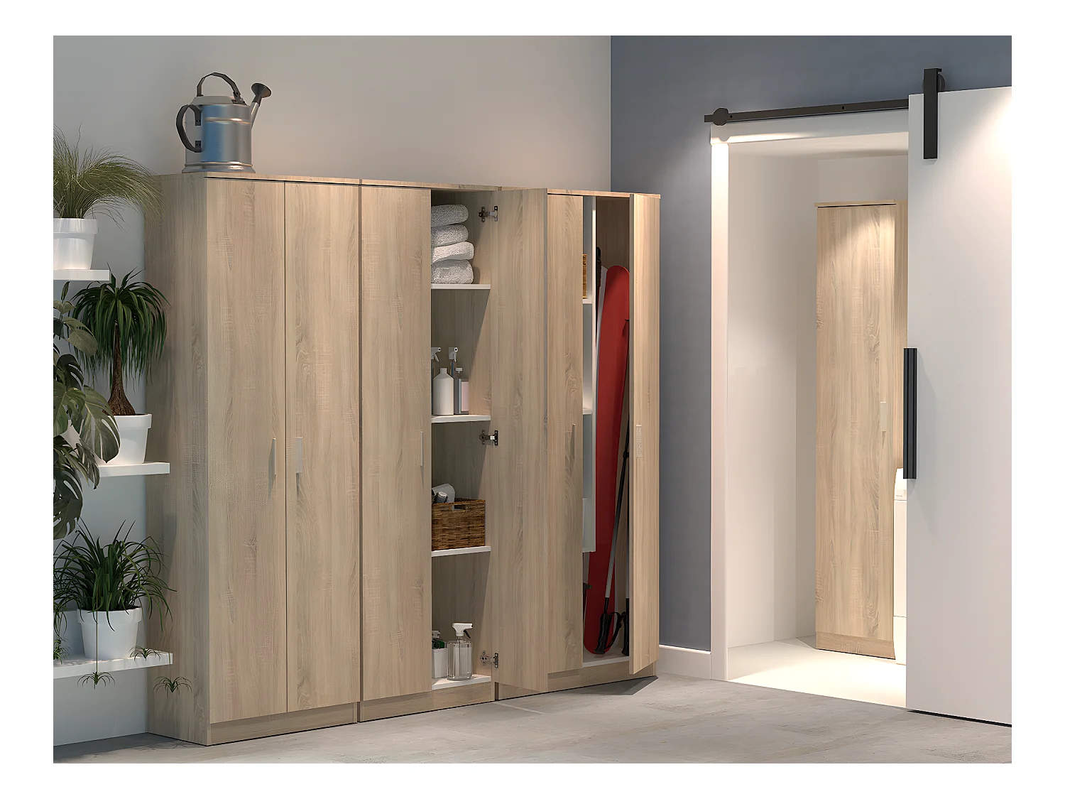 Armoire / meuble de rangement coloris Cambrian - Hauteur 180 x Longueur 60 x Profondeur 35 cm