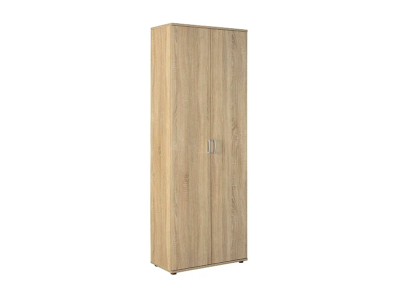 Armoire, meuble de rangement multifonctions en bois coloris imitation Chêne sonoma  - longueur 70 x profondeur 34 x hauteur 189 cm