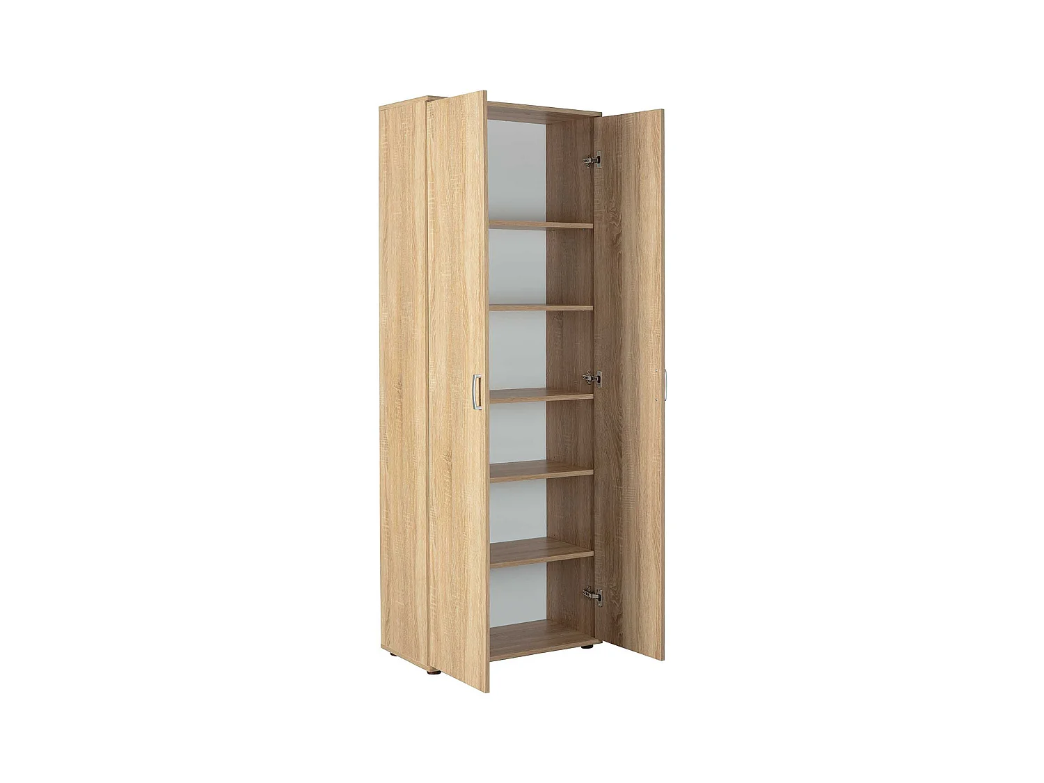 Armoire, meuble de rangement multifonctions en bois coloris imitation Chêne sonoma  - longueur 70 x profondeur 34 x hauteur 189 cm
