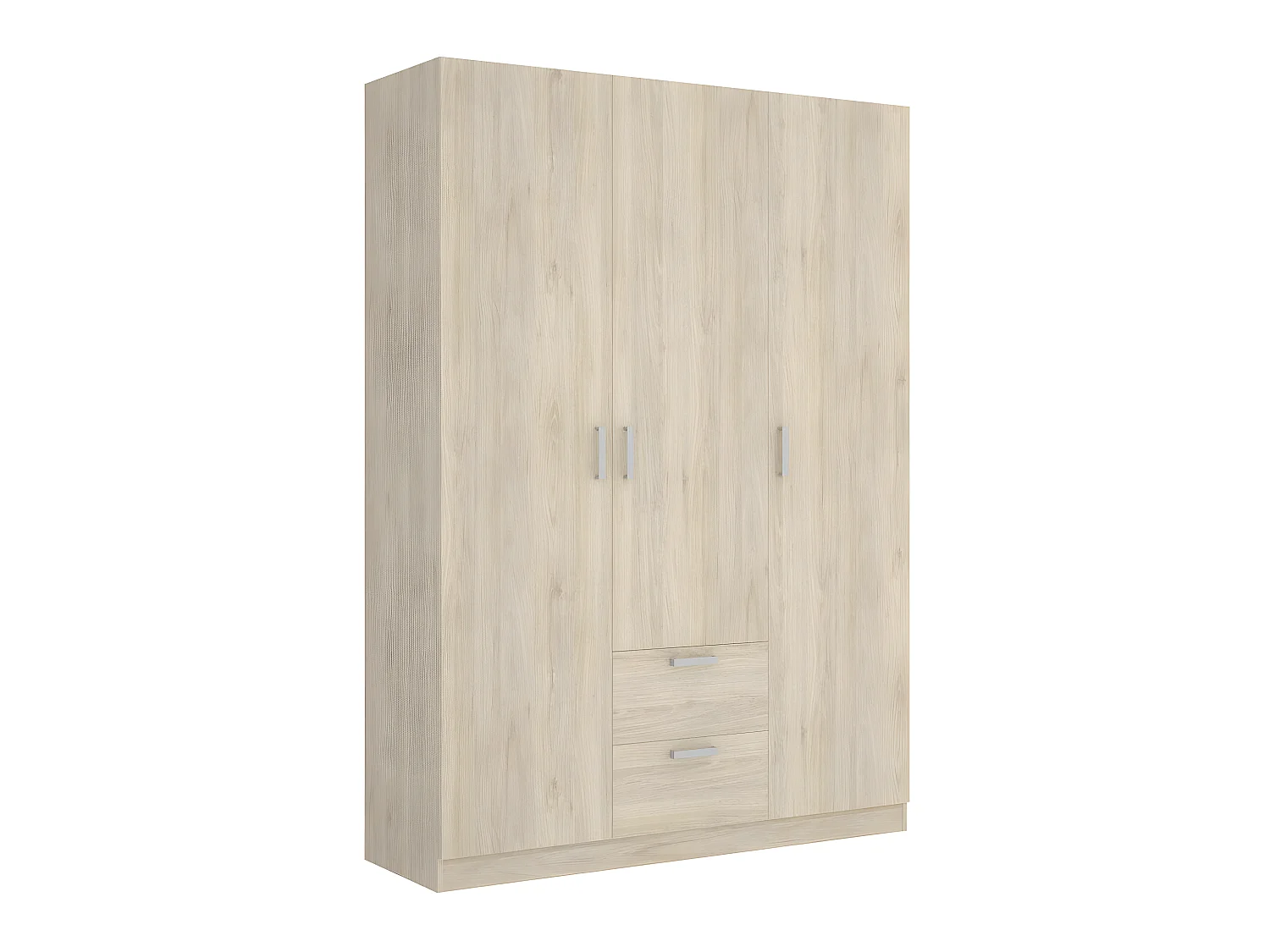 Armoire placard meuble de rangement coloris naturel - Longueur 150 x Profondeur 52 x Hauteur 215 cm