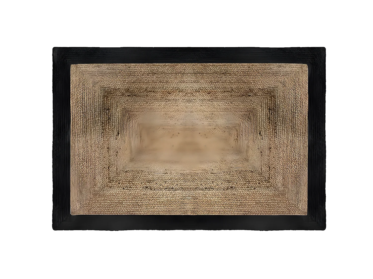 Tapis en jute coloris naturel / noir - L. 170 x l. 120 cm