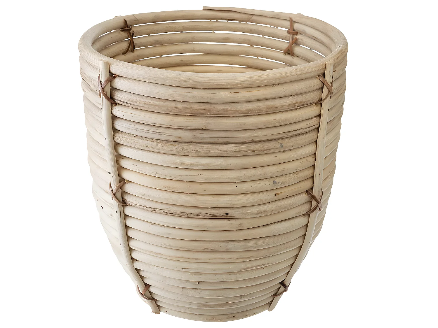 Lot de 3 pots en rotin coloris naturel