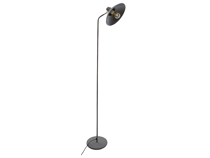 Lampadaire coloris Gris en métal - D. 35 x H. 155 cm
