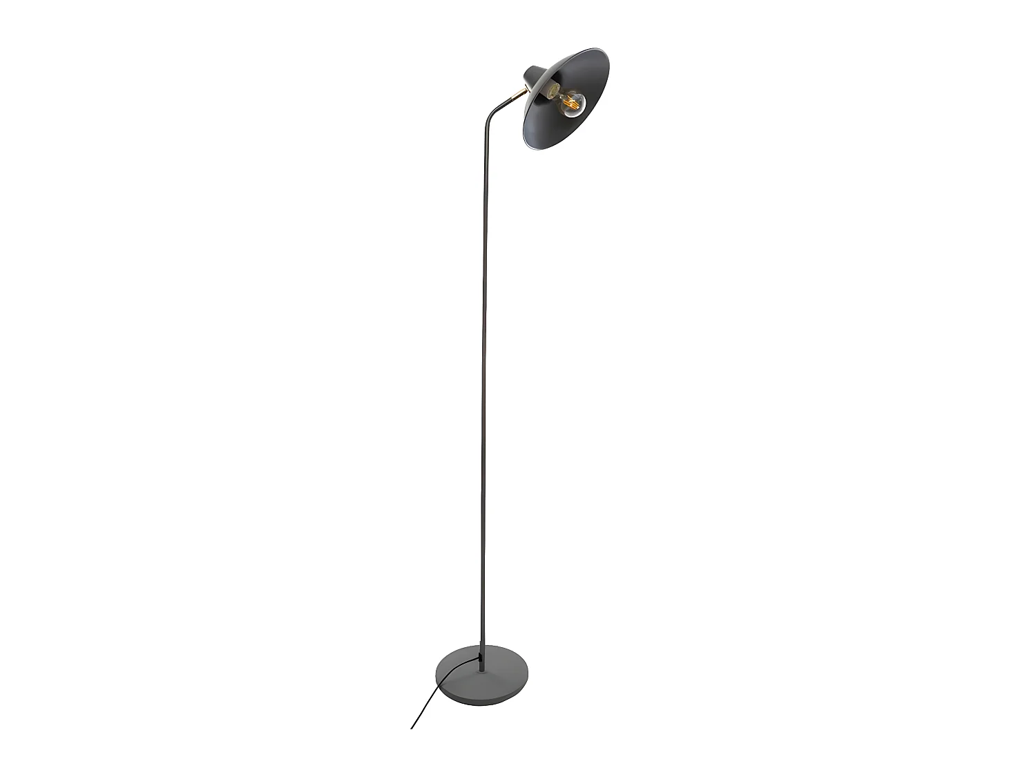 Lampadaire coloris Gris en métal - D. 35 x H. 155 cm