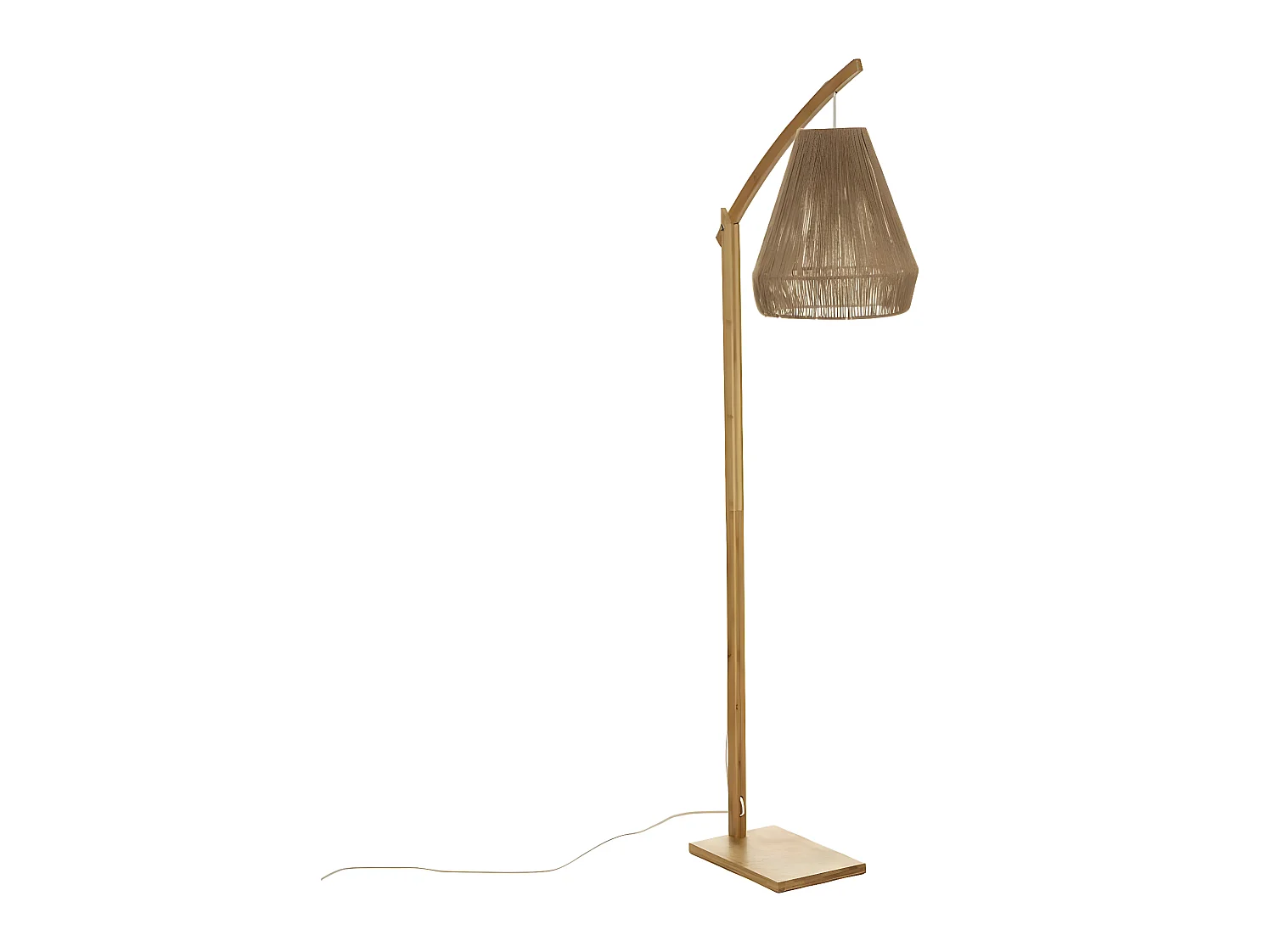 Lampe à poser, lampadaire droit en bambou coloris beige -  diamètre 59 x Hauteur 158 cm