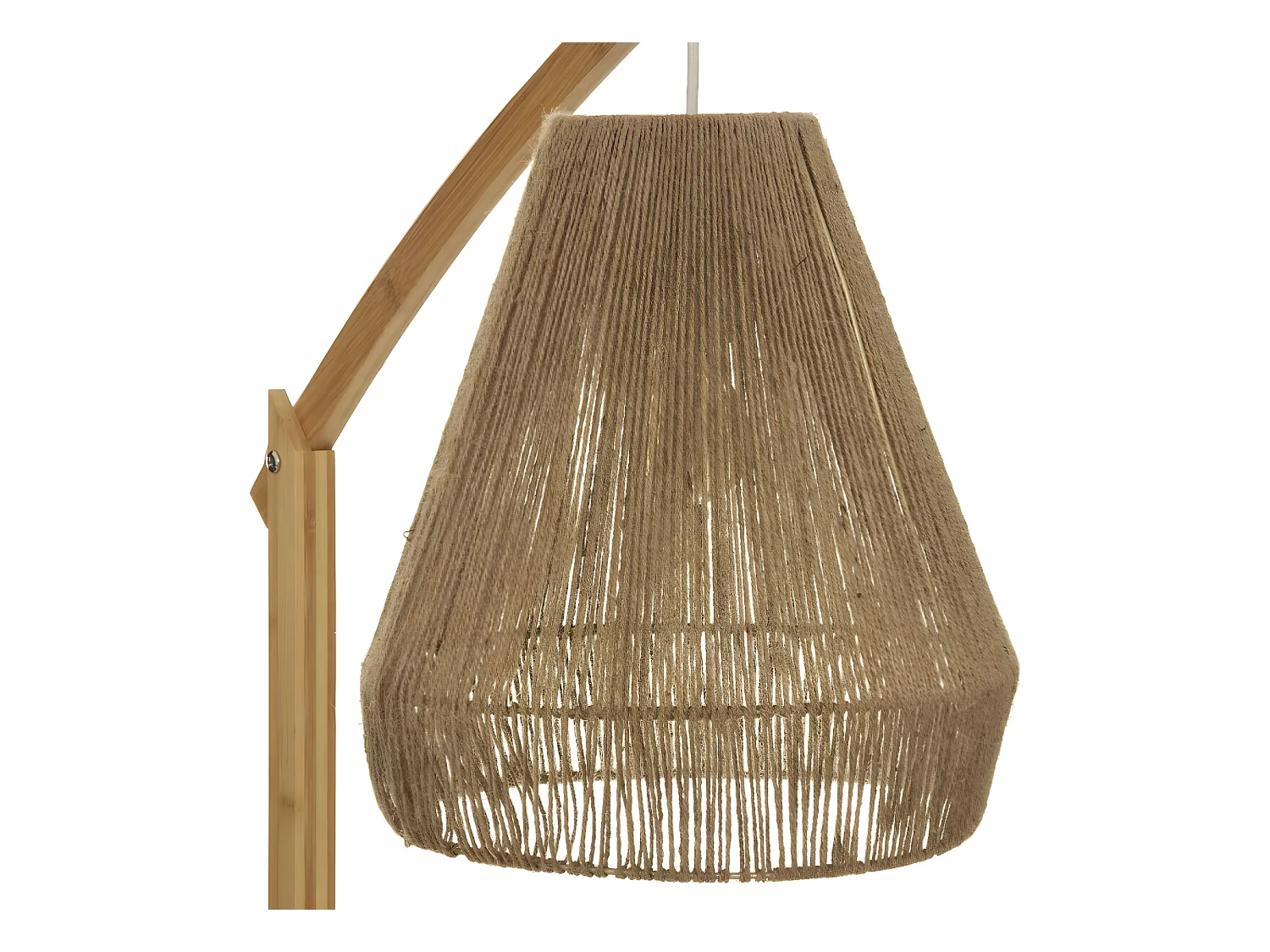 Lampe à poser, lampadaire droit en bambou coloris beige -  diamètre 59 x Hauteur 158 cm