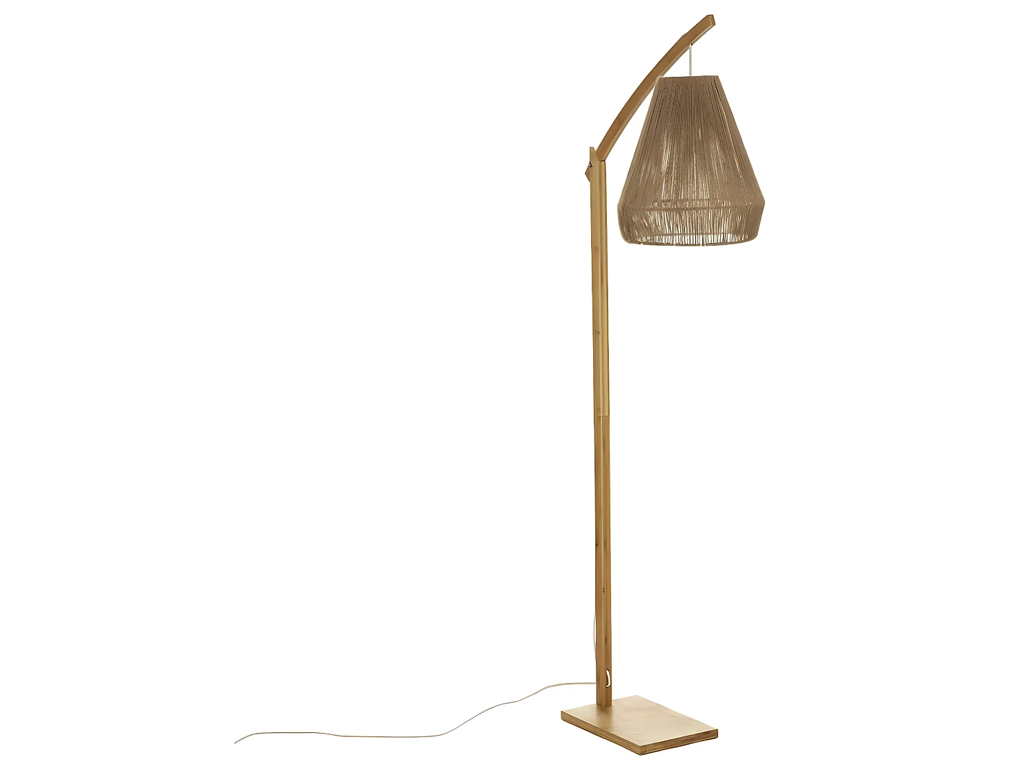Lampe à poser, lampadaire droit en bambou coloris beige -  diamètre 59 x Hauteur 158 cm
