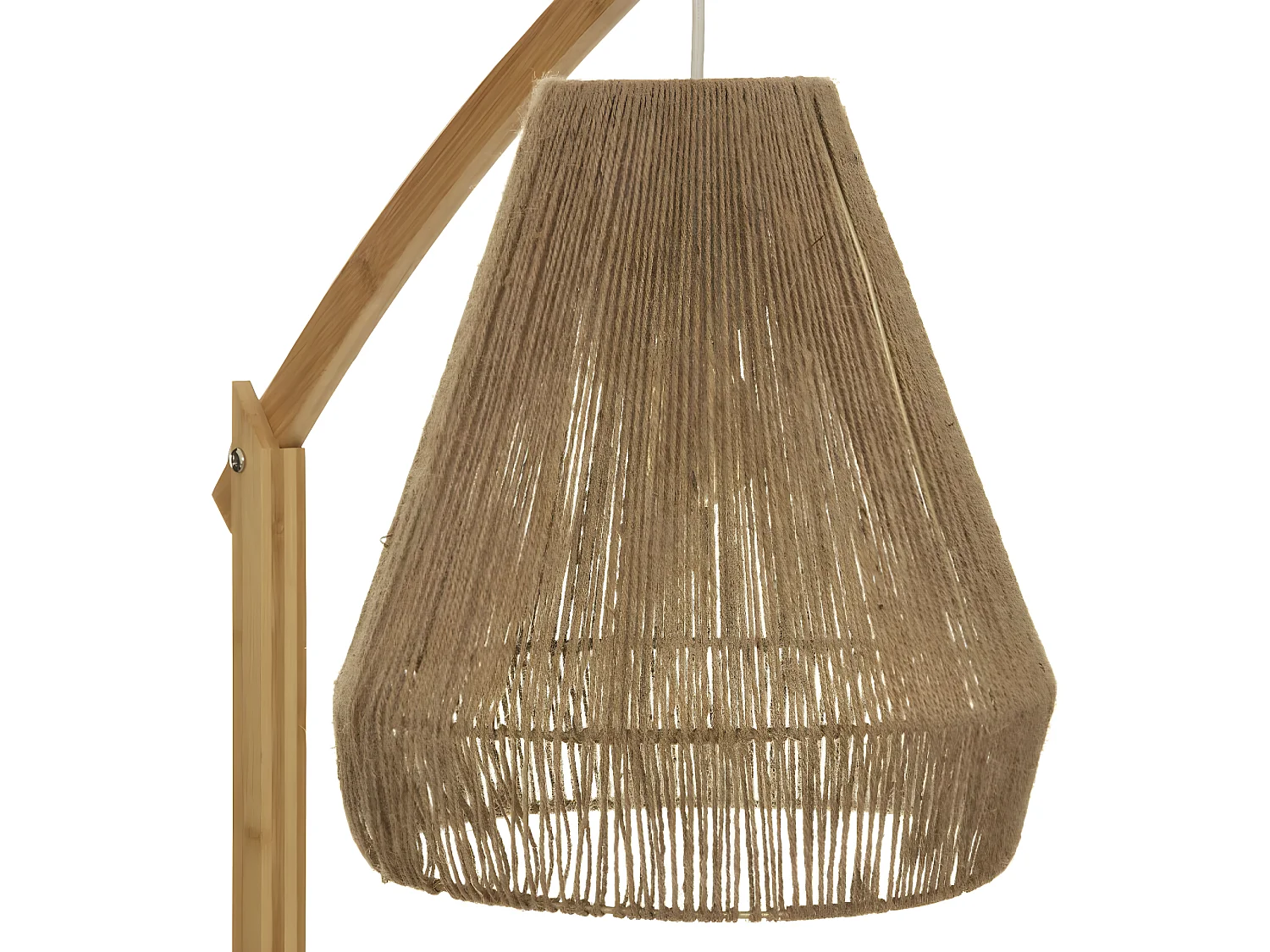 Lampe à poser, lampadaire droit en bambou coloris beige -  diamètre 59 x Hauteur 158 cm