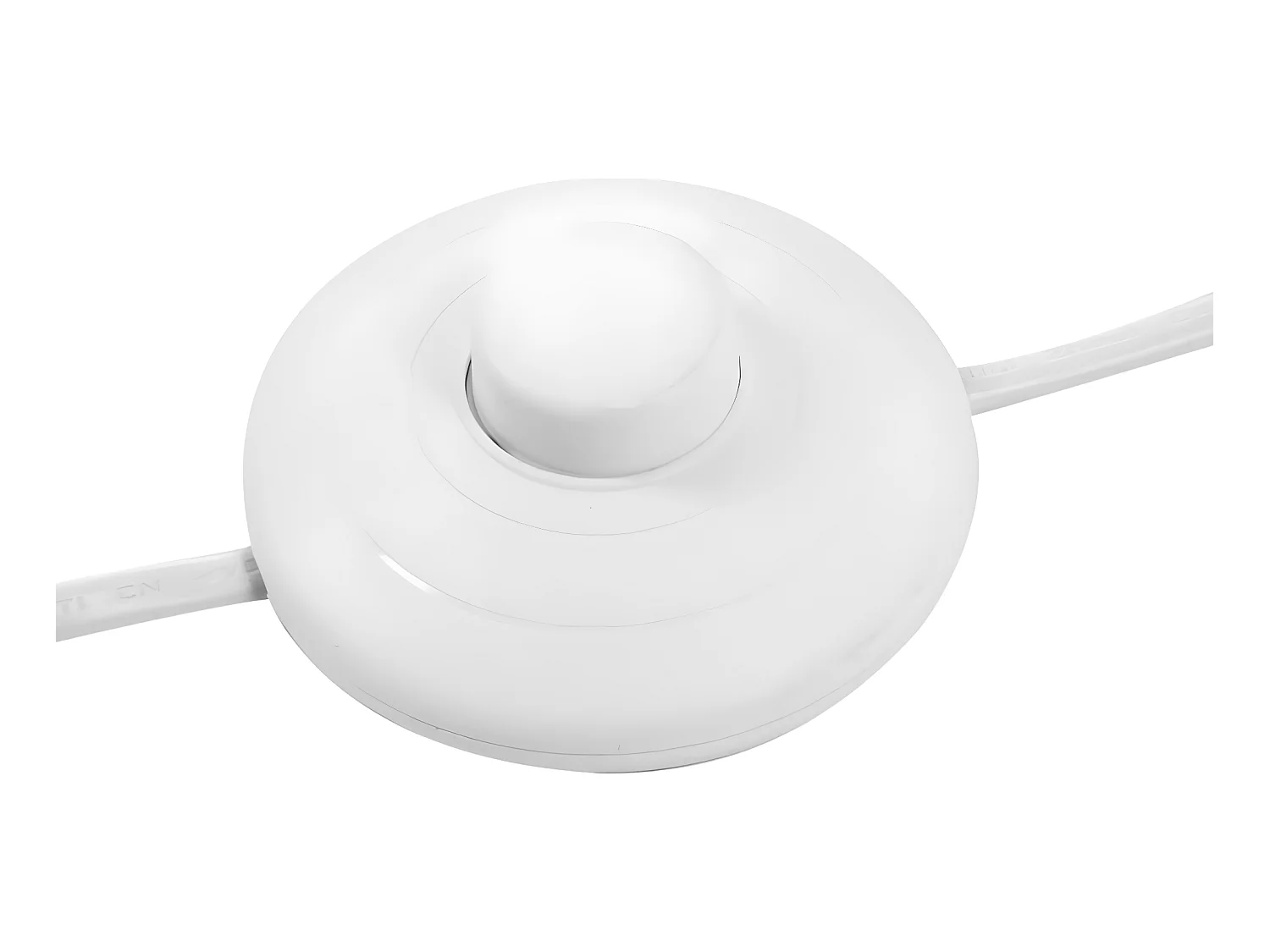 Lampadaire trépied, lampadaire en polyester coloris blanc, pieds en bambou coloris naturel