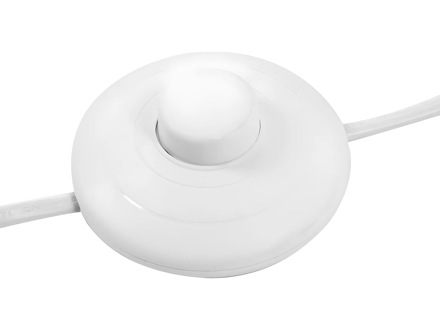 Lampadaire trépied, lampadaire en polyester coloris blanc, pieds en bambou coloris naturel