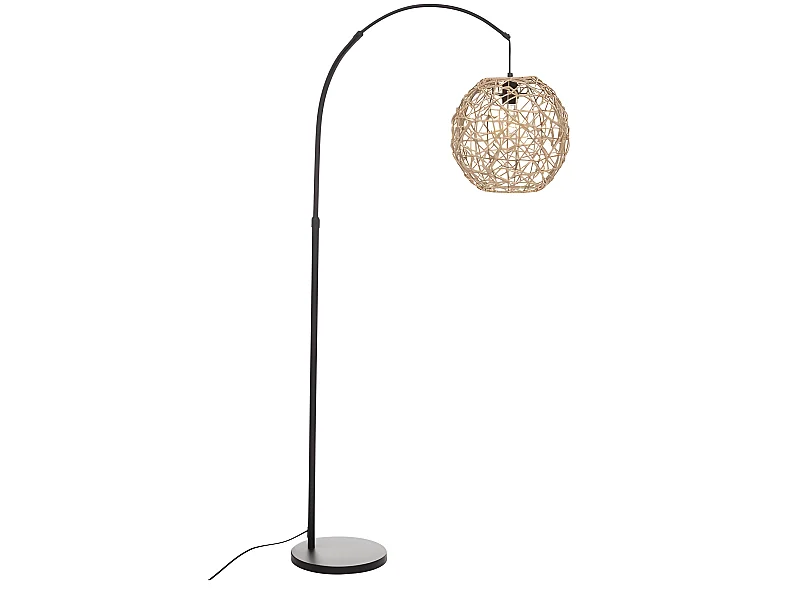Lampadaire en métal coloris noir - Longueur 90 x Profondeur 30 x Hauteur 180 cm